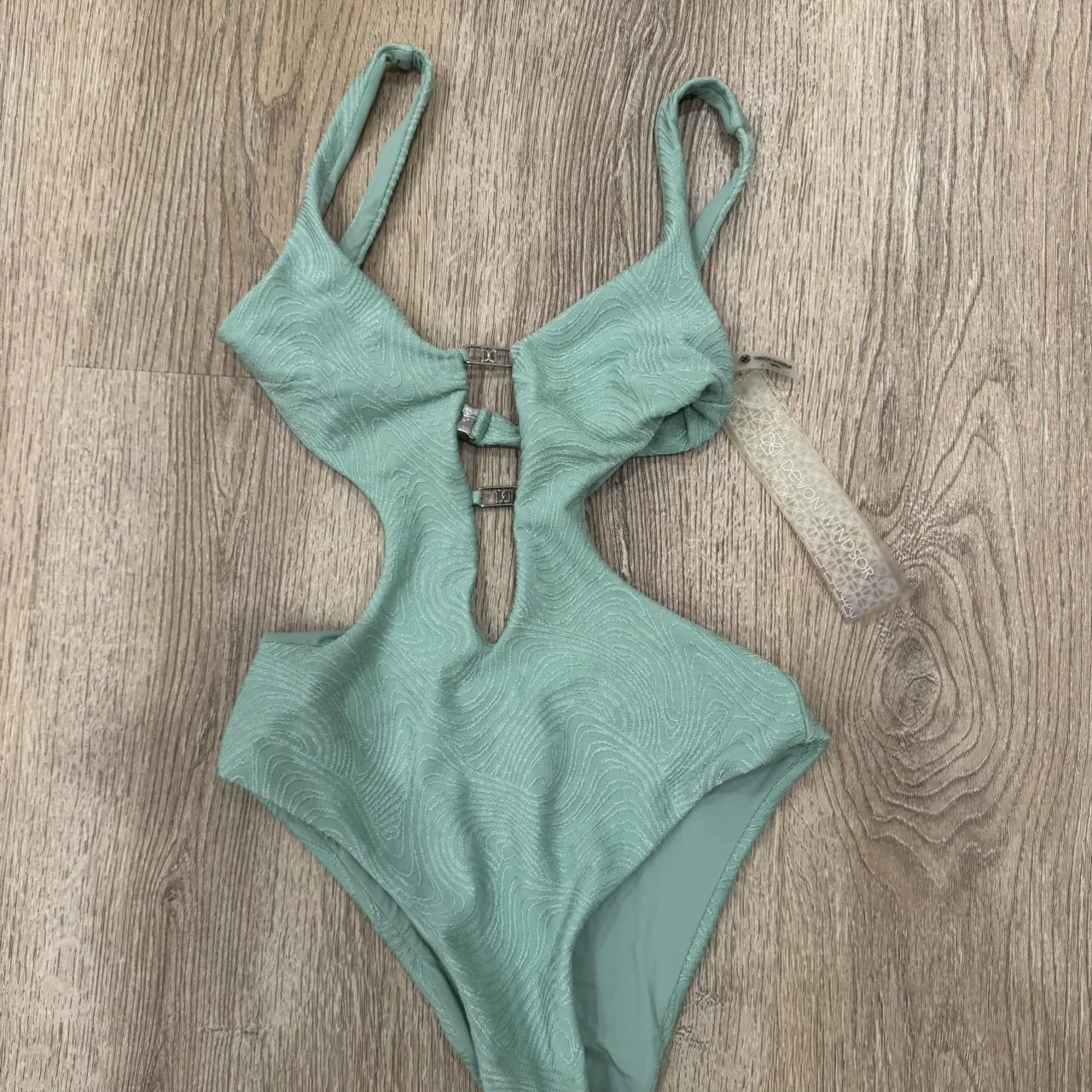 Devon Windsor Women's Green and Blue Swimsuit-one-piece