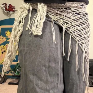 Women's Grey and Cream Skirt