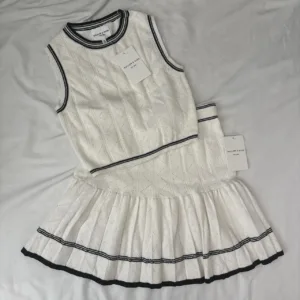 Women's White and Cream Skirt