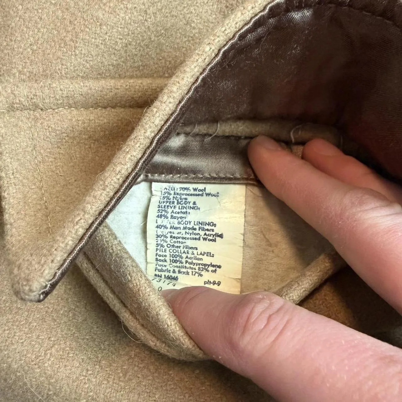 Sears Men's Brown and Tan Coat - Image 4