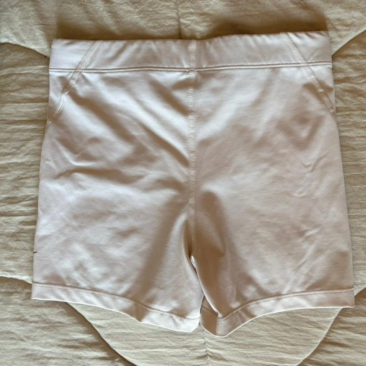Nike Women's White and Cream Shorts - Image 3