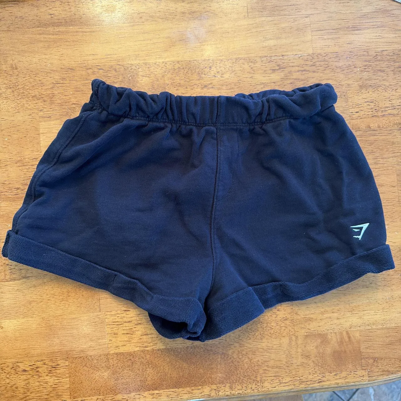 Gymshark Women's Black and Navy Shorts