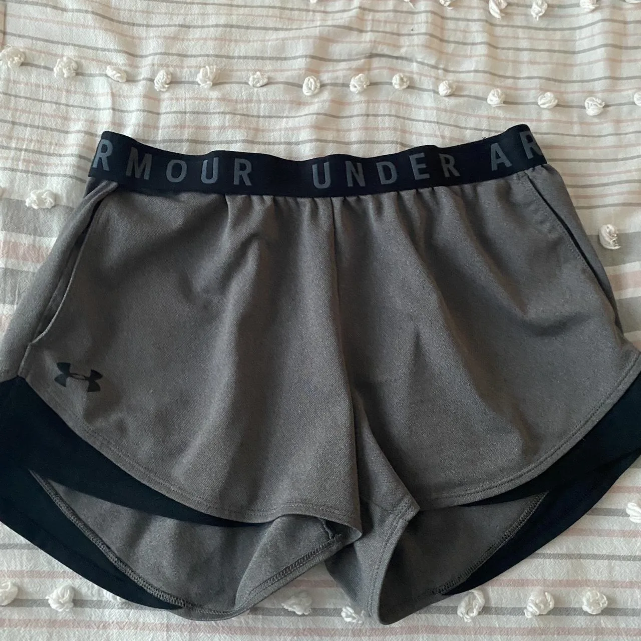 Under Armour Women's Grey and Black Shorts