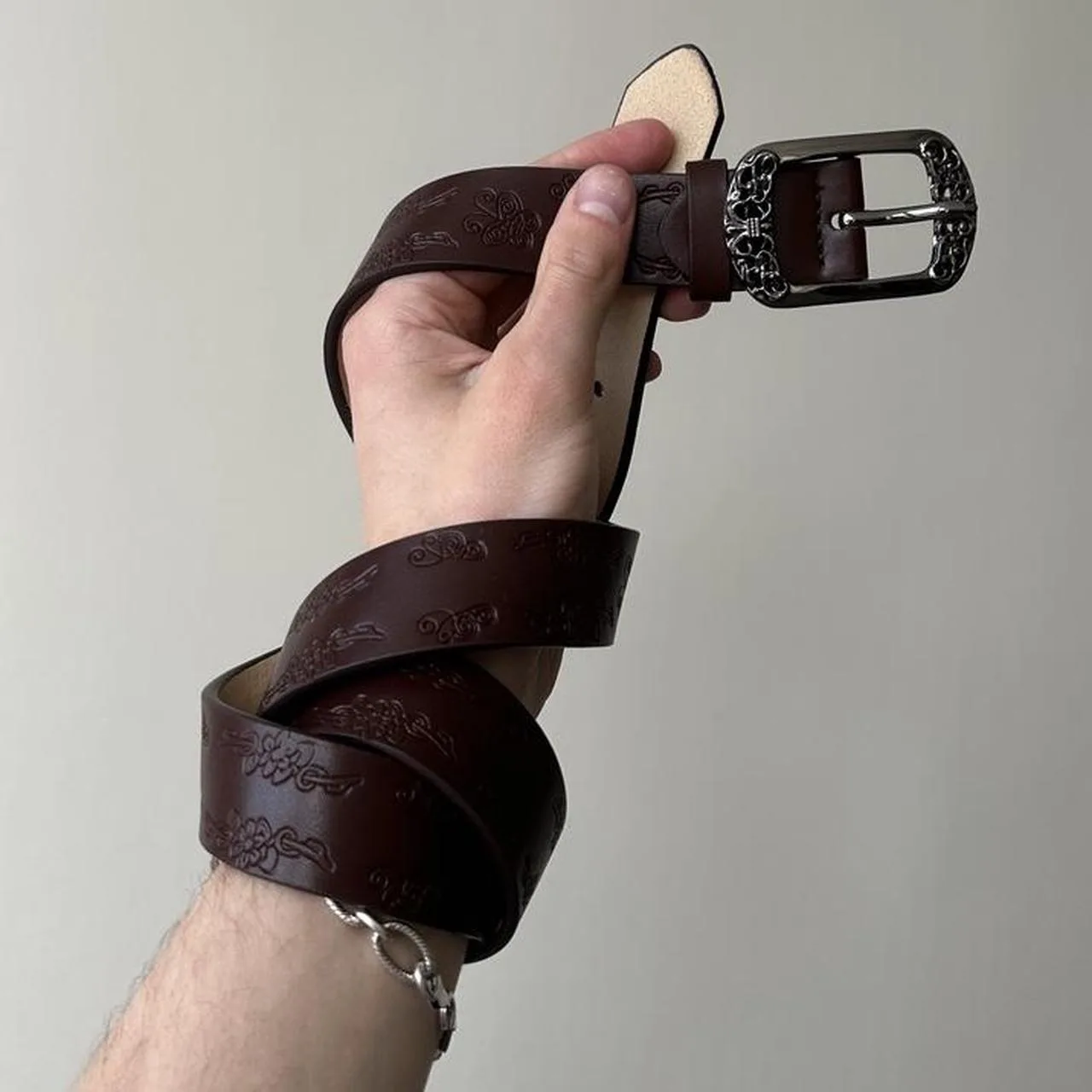 Women's White and Brown Belt - Image 2