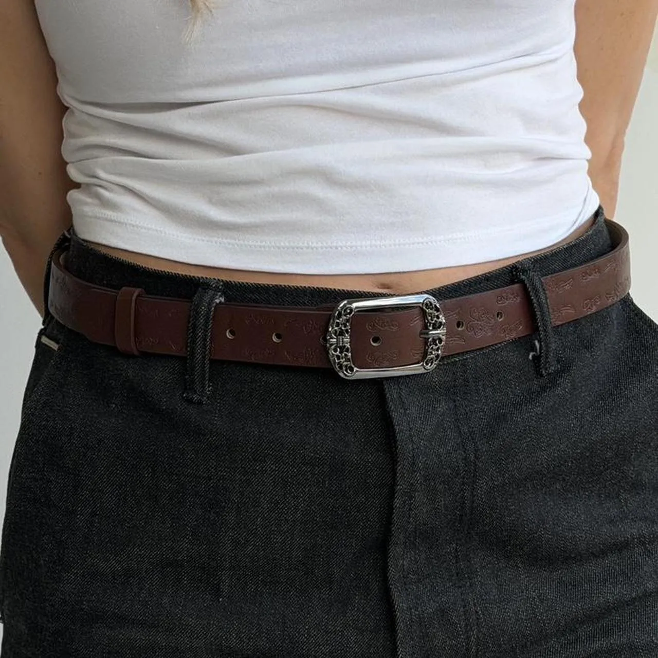 Women's White and Brown Belt - Image 8
