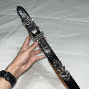 Women's Black and Silver Belt