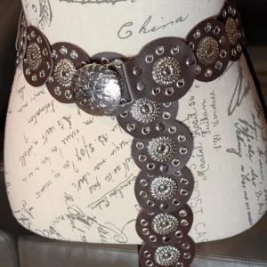 Women's Brown and Gold Belt