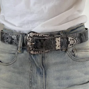 Women's Silver and Grey Belt