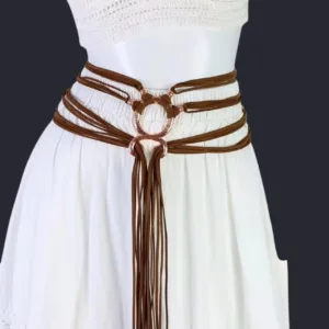Women's Brown and White Belt