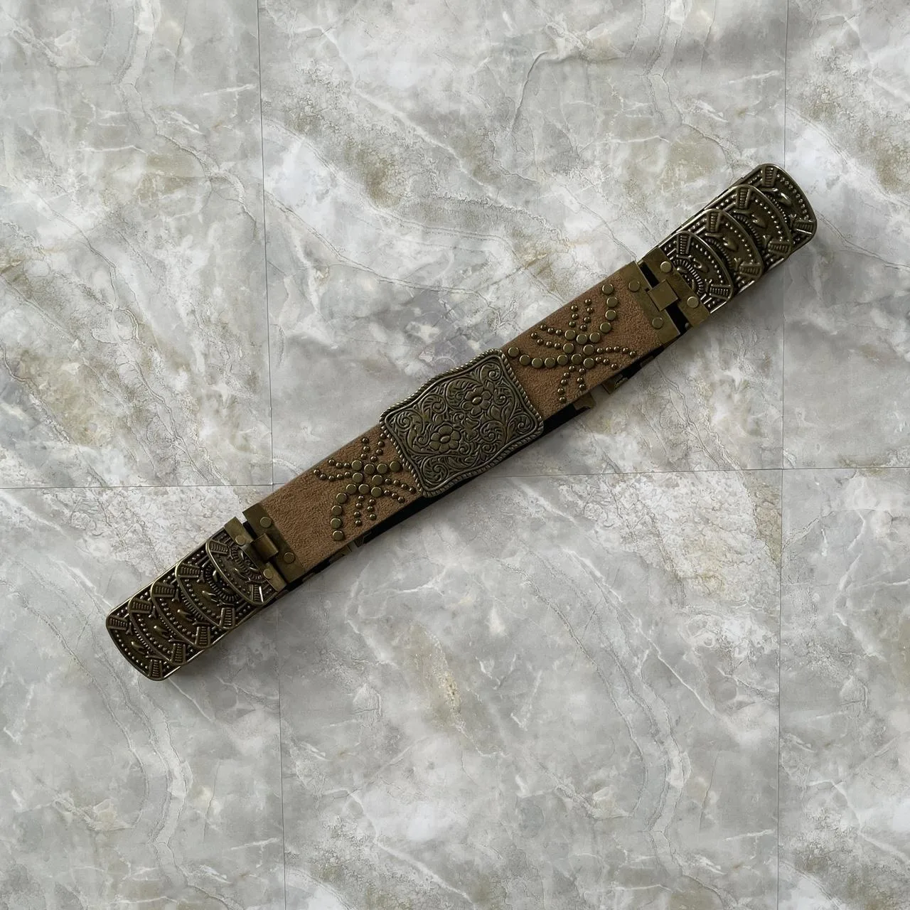 Women's Brown and Gold Belt - Image 2