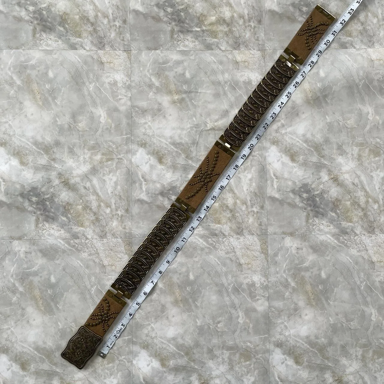 Women's Brown and Gold Belt - Image 4