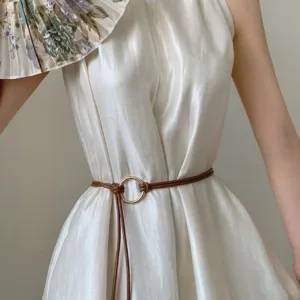 Women's Cream and White Belt