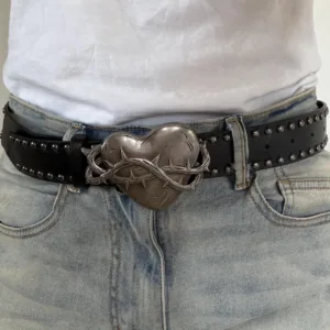 Women's Black and Silver Belt
