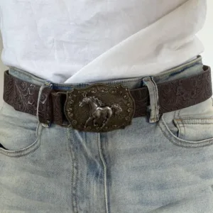 Women's Brown and Gold Belt