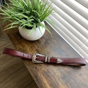 American Vintage Women's Burgundy and Brown Belt