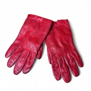 Women's Red and Cream Gloves