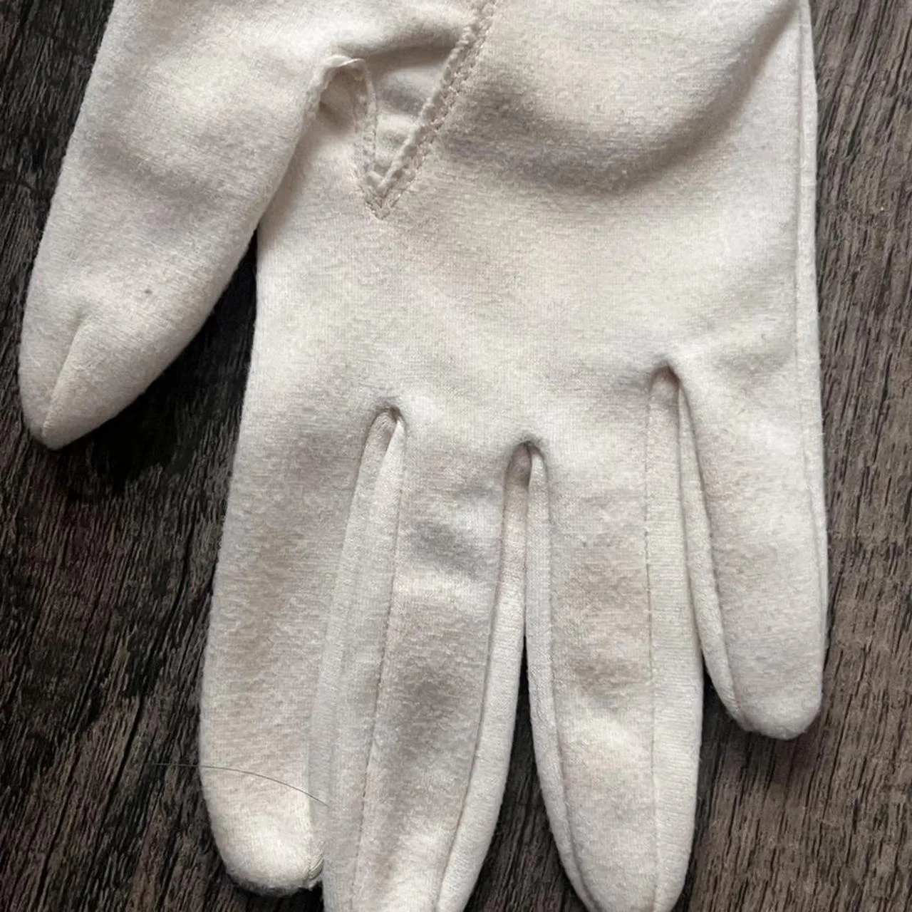 Women's White and Cream Gloves - Image 3