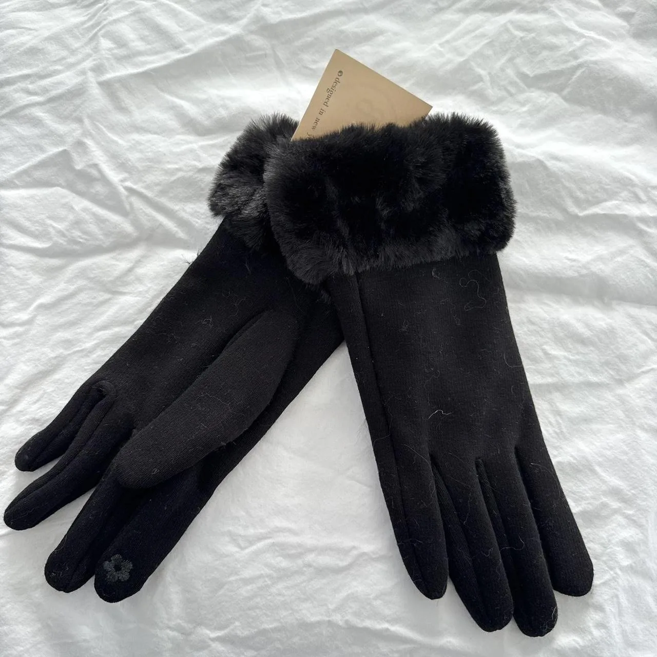 Women's Black Gloves - Image 2