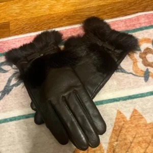 Women's Black and Brown Gloves