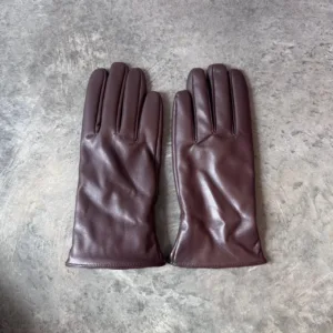 Women's Brown and Burgundy Gloves