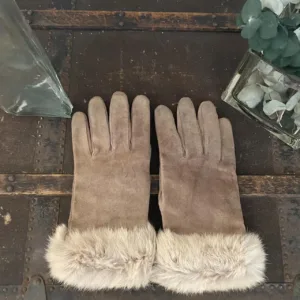 Women's Brown and Tan Gloves