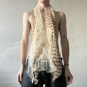 Women's Tan and Cream Scarf-wraps