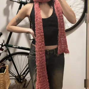 Women's Pink and Red Scarf-wraps