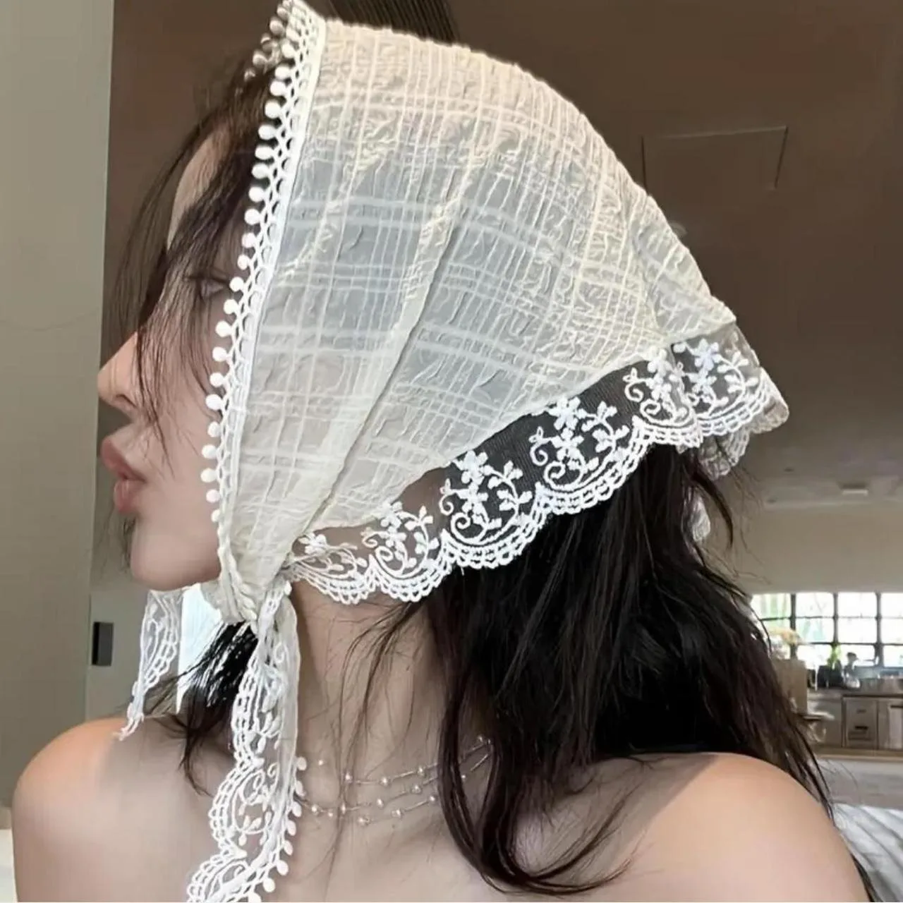 Women's White Scarf-wraps