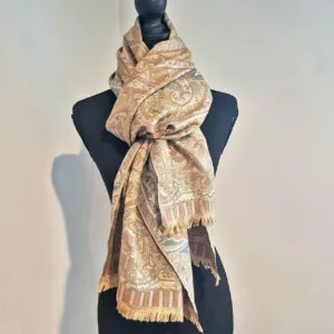 Women's Brown and Tan Scarf-wraps