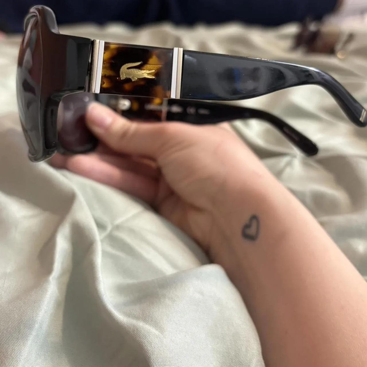 Lacoste Women's Black and Brown Sunglasses - Image 2