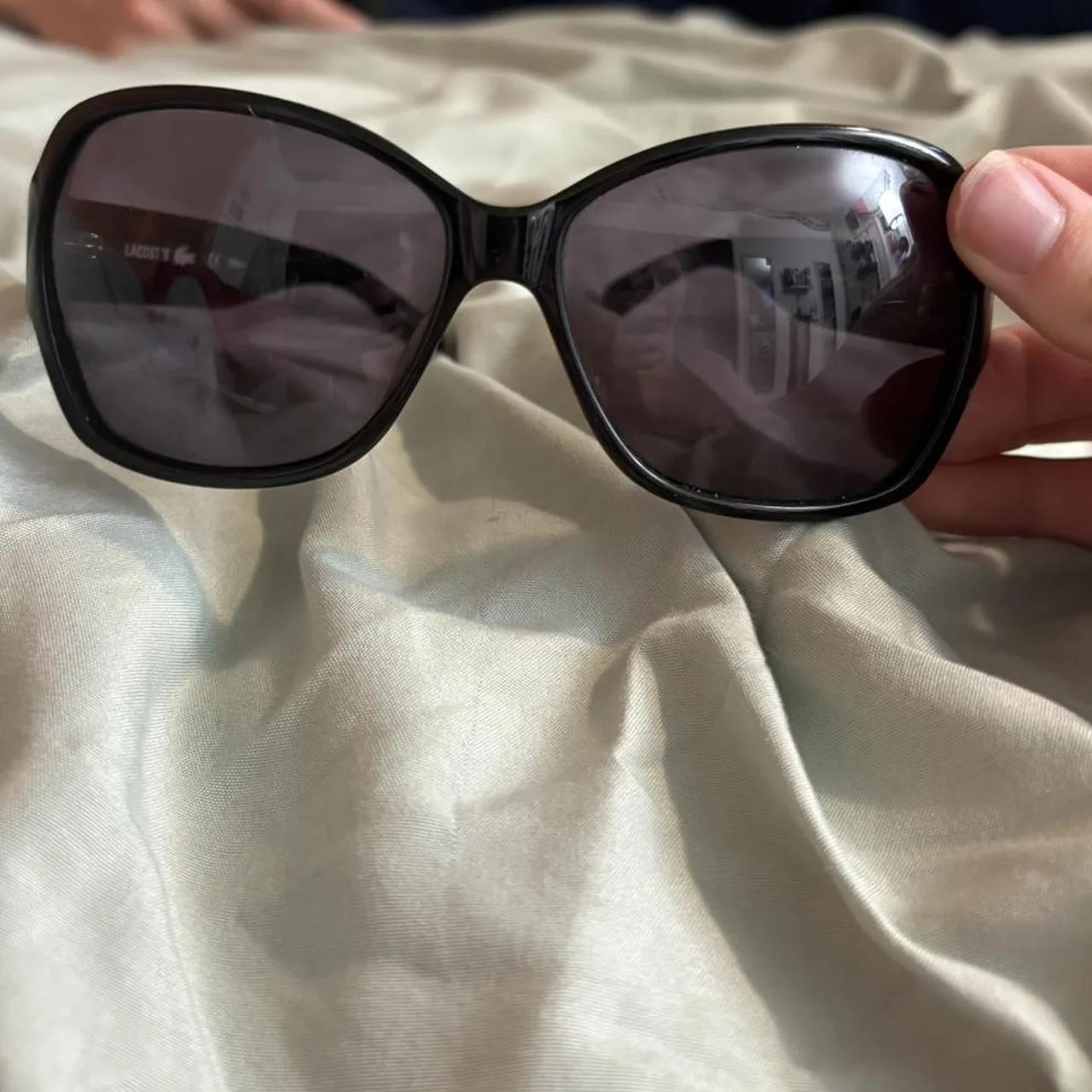 Lacoste Women's Black and Brown Sunglasses - Image 7