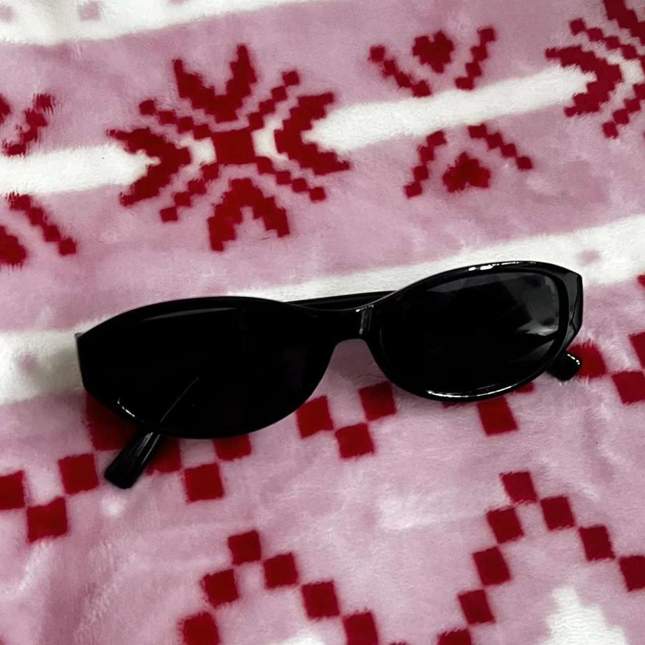 Women's Black and Grey Sunglasses - Image 2