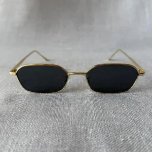 Women's Gold and Black Sunglasses