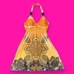 Women's Orange and Yellow Dress