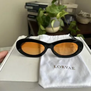 Women's Black and Orange Sunglasses