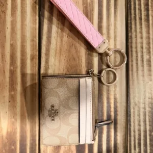 Coach Women's Pink and Tan Wallet-purses