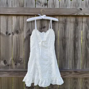 SHEIN Women's White and Cream Dress