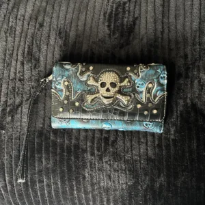 Women's Blue and Silver Wallet-purses