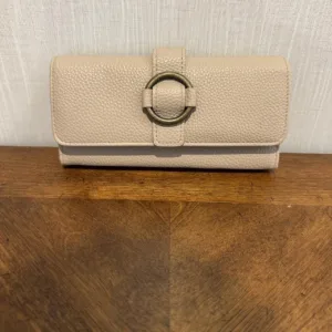 Women's Cream and Tan Wallet-purses