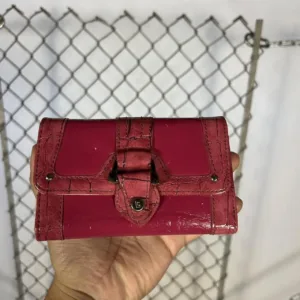 Women's Red and Burgundy Wallet-purses