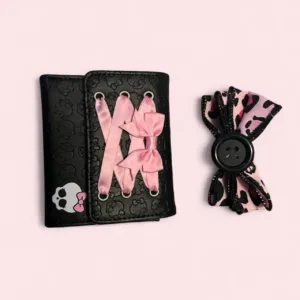 Hot Topic Women's Pink and Black Wallet-purses