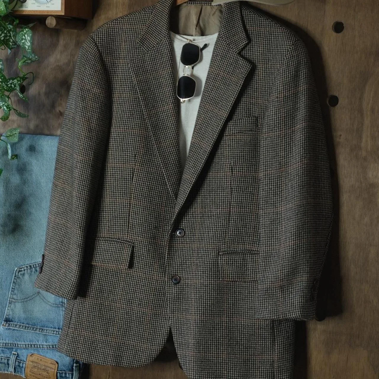 Men's Brown and Grey Coat - Image 2