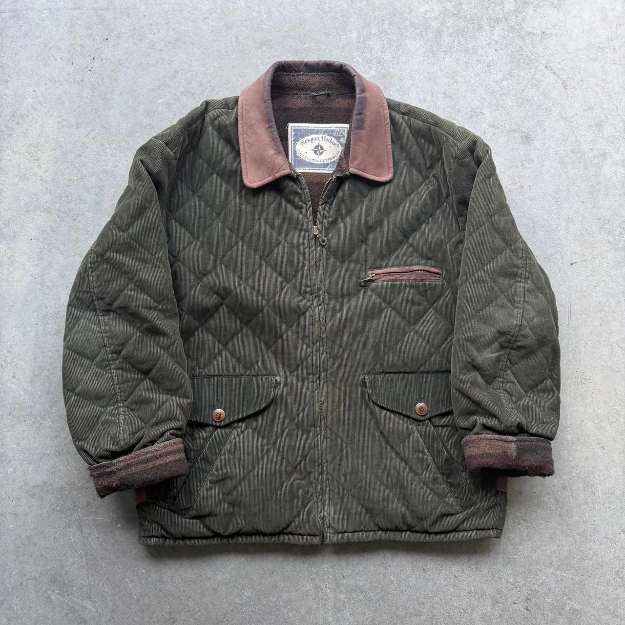 Men's Green and Khaki Coat