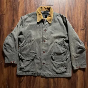 American Eagle Outfitters Men's Green and Khaki Coat