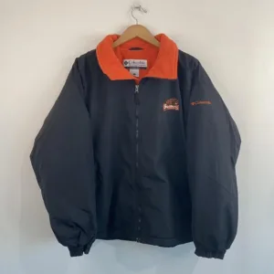 Columbia Sportswear Men's Black and Orange Coat