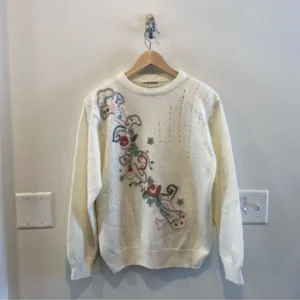 Alfred Dunner Women's Cream and White Jumper